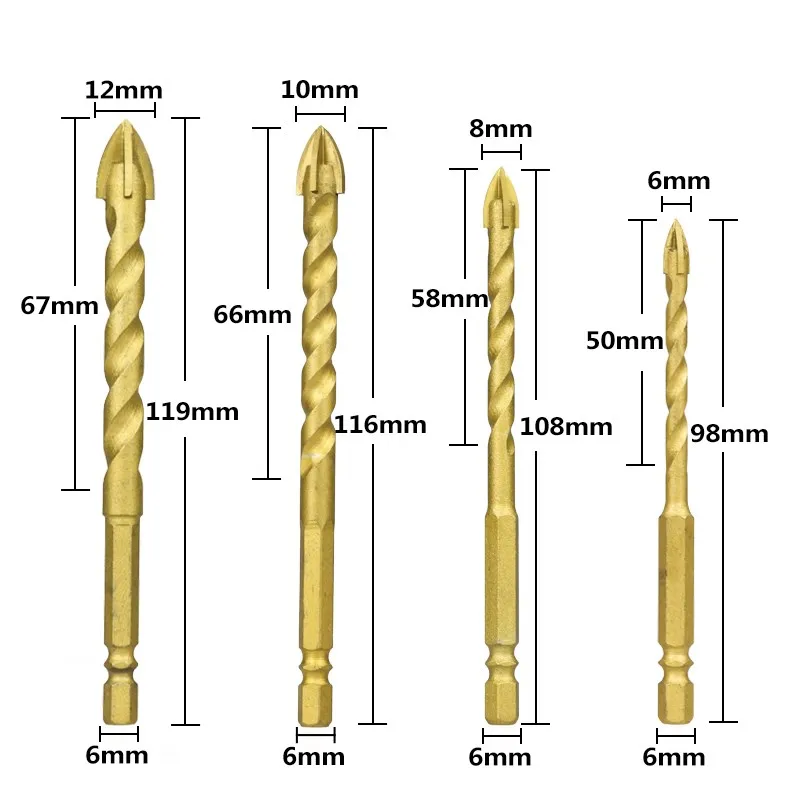 Сверло для плитки CMCP треугольное устройство открывания отверстий с Оловянным