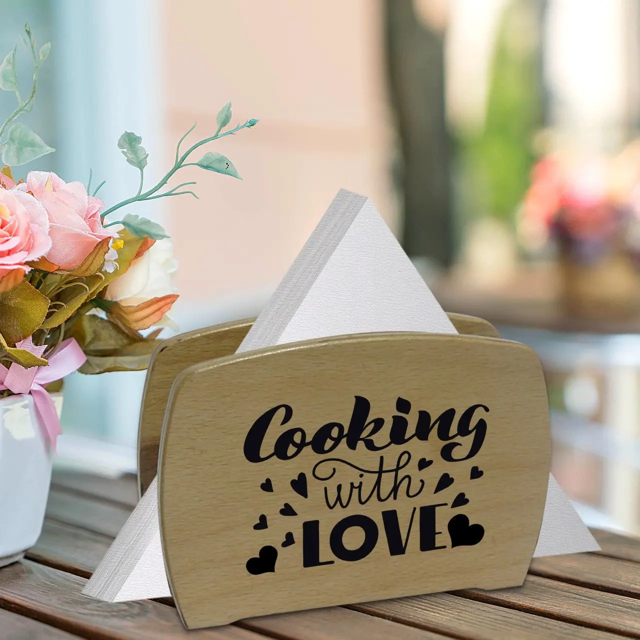 

BK Gift Cooking With Love Design Luxury Wood Peçetelik-1