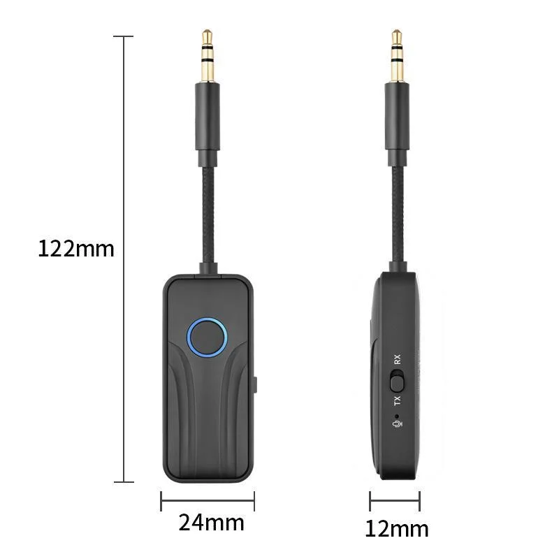 Фото Bluetooth 6 аудиопередатчик-приемник, беспроводной адаптер с 3,5-мм AUX-разъемом и микрофоном, HiFi стерео для автомобиля, телевизора, ПК №2