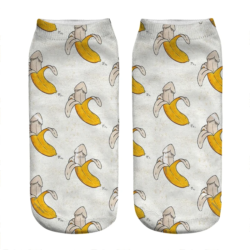 

Женские носки kawaii смешные носки с изображением банана, пениса, Мультяшные носки, женские носки в стиле Харадзюку, веселые Смешные новые милые подарочные носки для девочек для женщин