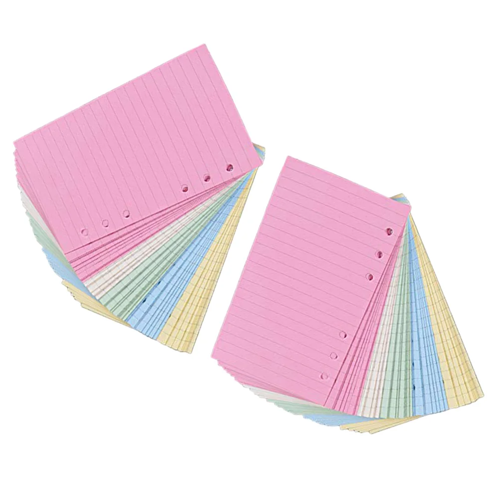 

100 Pages Loose Leaf Paper A6 Colorful Filler Paper for Notepad Planner