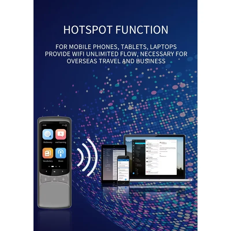 Новый Умный AI-переводчик фото 1+16 ГБ, Wi-Fi, 4G, Bluetooth 4.0, 138 языков, голосовой перевод для бизнеса, путешествий и работы (art.: 3920dba103003) - 3920dba103003