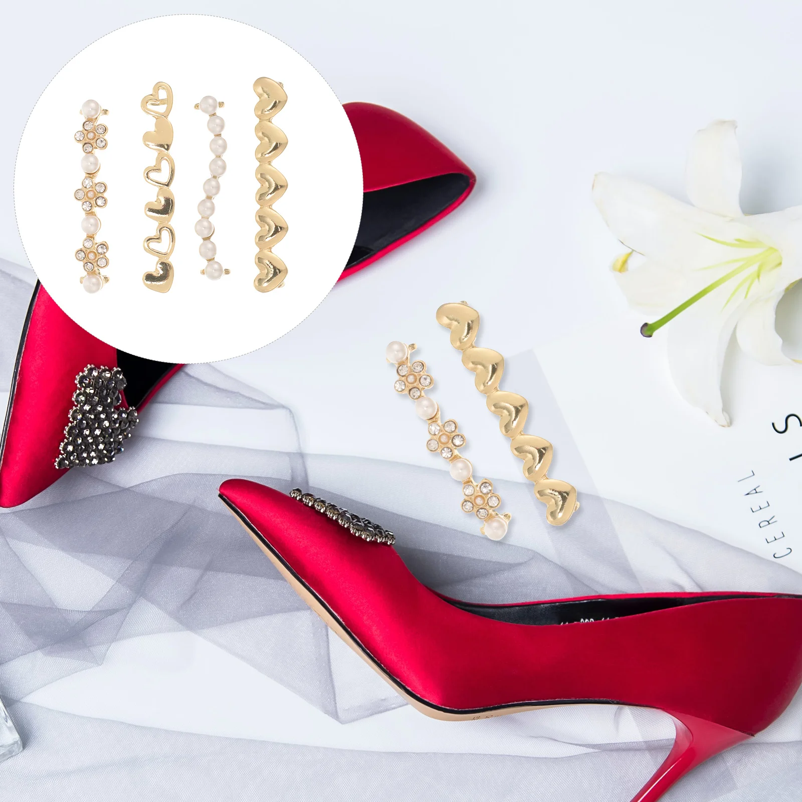 

4 Pcs Metal Shoe Buckle Christmas Leis Shoelace Accessories Charm Goodies Charms Sneakers Clips Jewelry