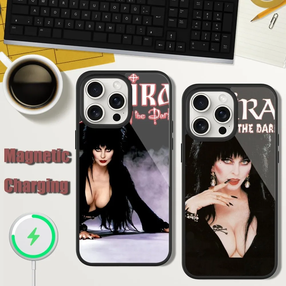 Чехол для телефона Film E-Elvira M-Mistress of the D-Dark iPhone 13 15 11 12 14 Plus Pro Max стеклянный зарядный
