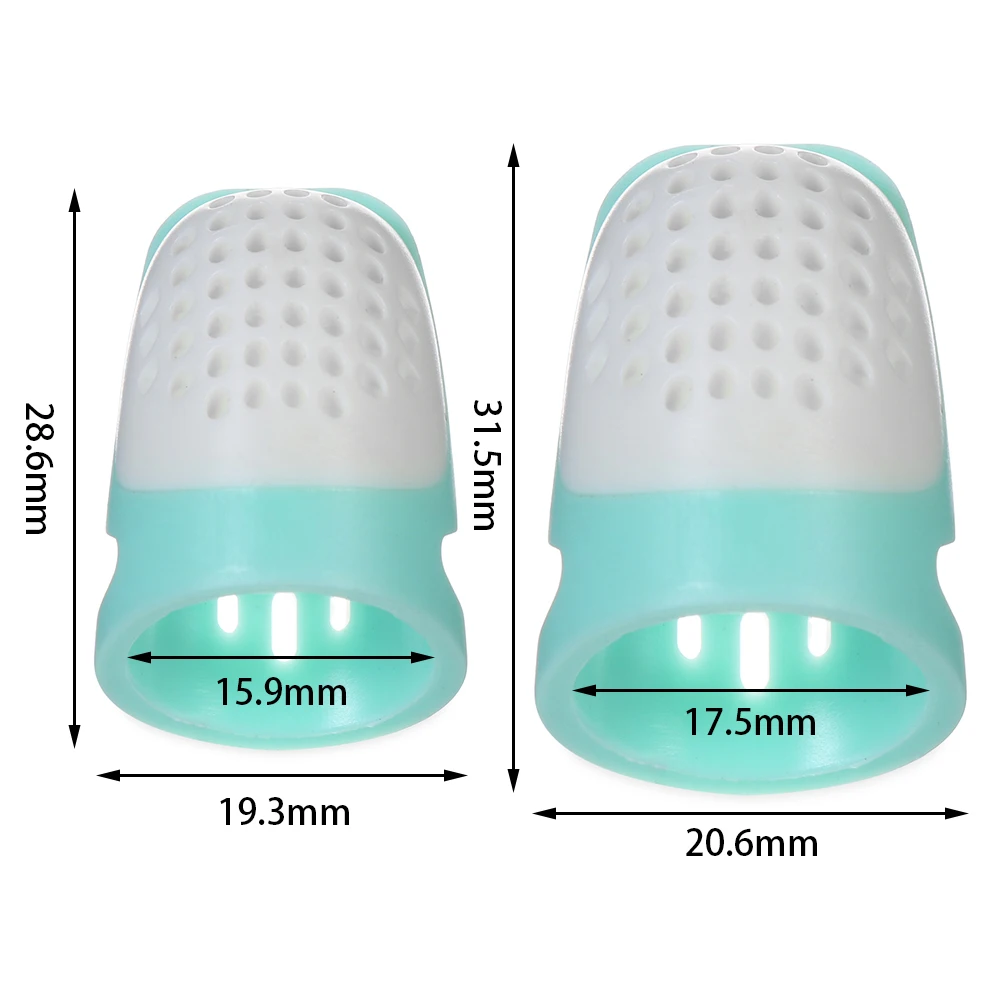 1Pc Nordic Style Half-open Finger Cot Thimble Silicone Pin Protector Bi-material Stitching Long Nails Sewing Accessories |