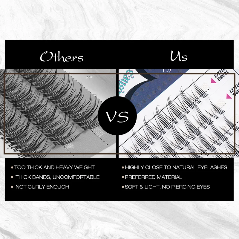 DIY 3 стиля ресниц комикс рыбий хвост Волшебные ресницы Смешанная Длина