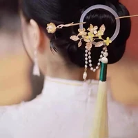brides headdress simple and beautiful hair stick ancient style press the tassel and shake palace hair accessories
