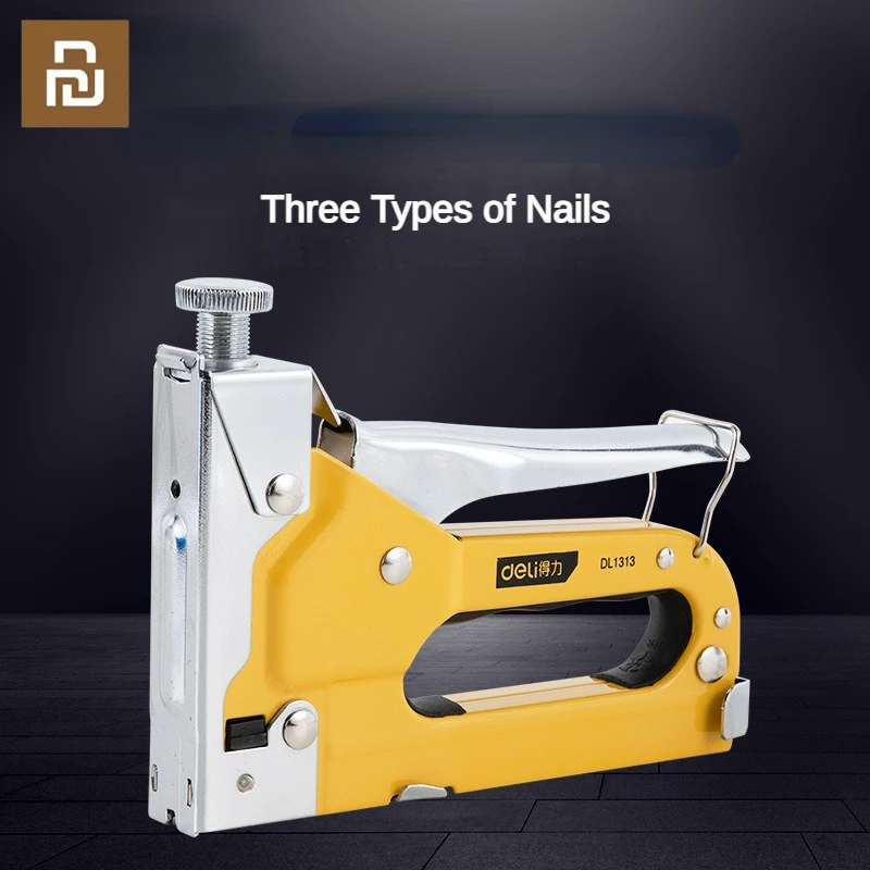 Youpin Deli 3 IN 1 Heavy Duty Staple Gun For DIY Household Decoration Furniture Stapler Manual Nail Gun With 300 Staples Nailer