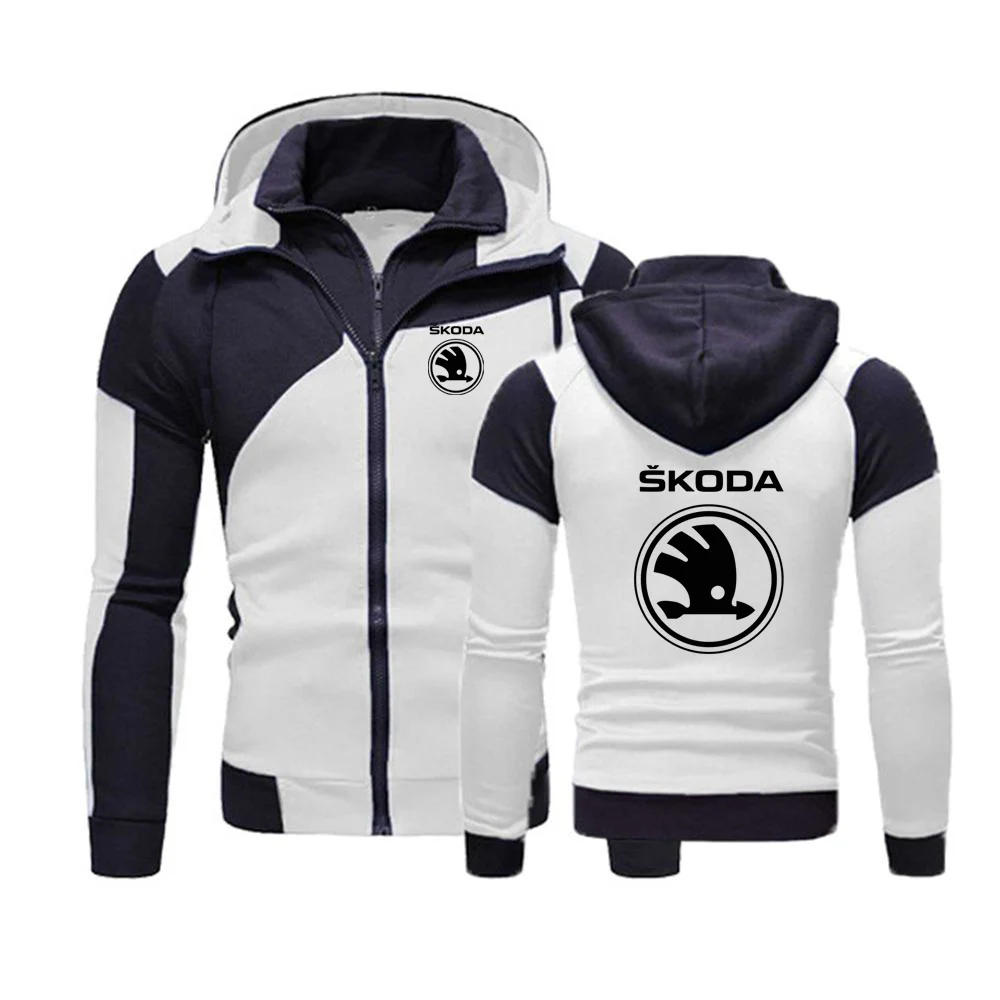 

2022 New Spring Autumn Skoda Car Logo Casual Printing Men's Jacket Cotton Zipper Comfortable Hoodies Harajuku Clothing Coats