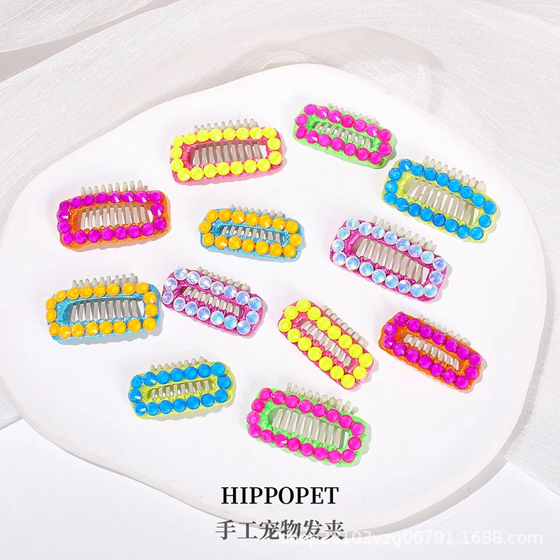 Ful Diamond Pet Hairpin Multiple Styles Pet Beauty Bb Hair Clip Stainless Steel Clamp For Puppy Dog Cat Pet Supplies