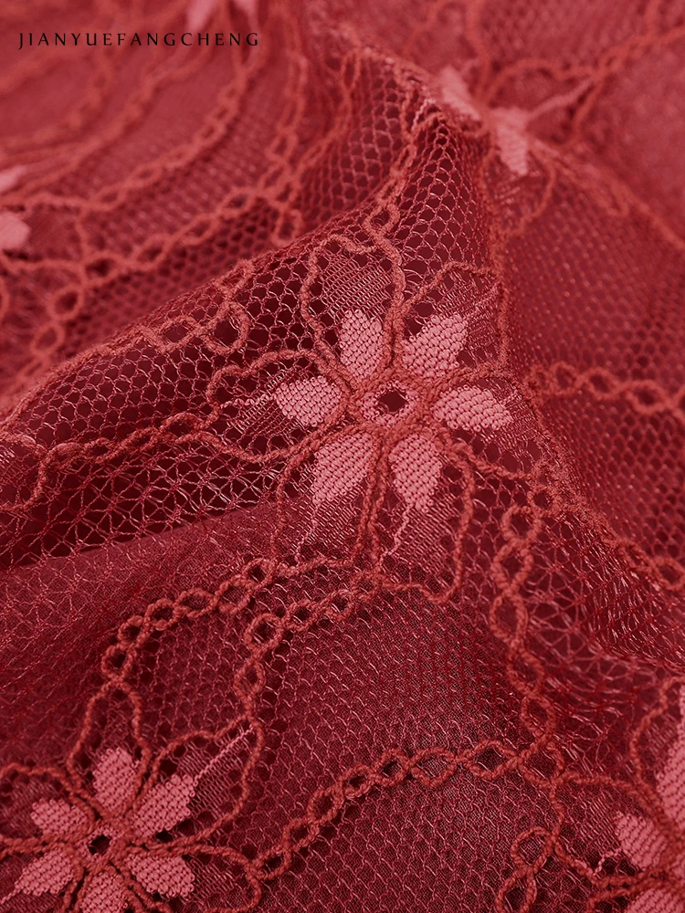 Женская кружевная блузка с V-образным вырезом и рукавами-фонариками