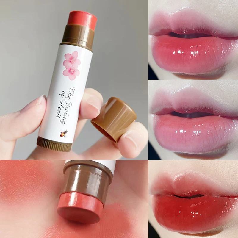 Colored Lip Balm Set Moisturizing Clear Rose Black Tea Lip Stick Primer Nude Makeup Cute Jelly Tinted Lip Gloss Plump Lip Care images - 6