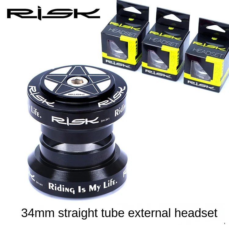 

RISK 34mm Straight Pipe Headset Bearing Road Bike Fixed Gear Bike 28.6mm External Vehicle Head Front Fork Headset Headset