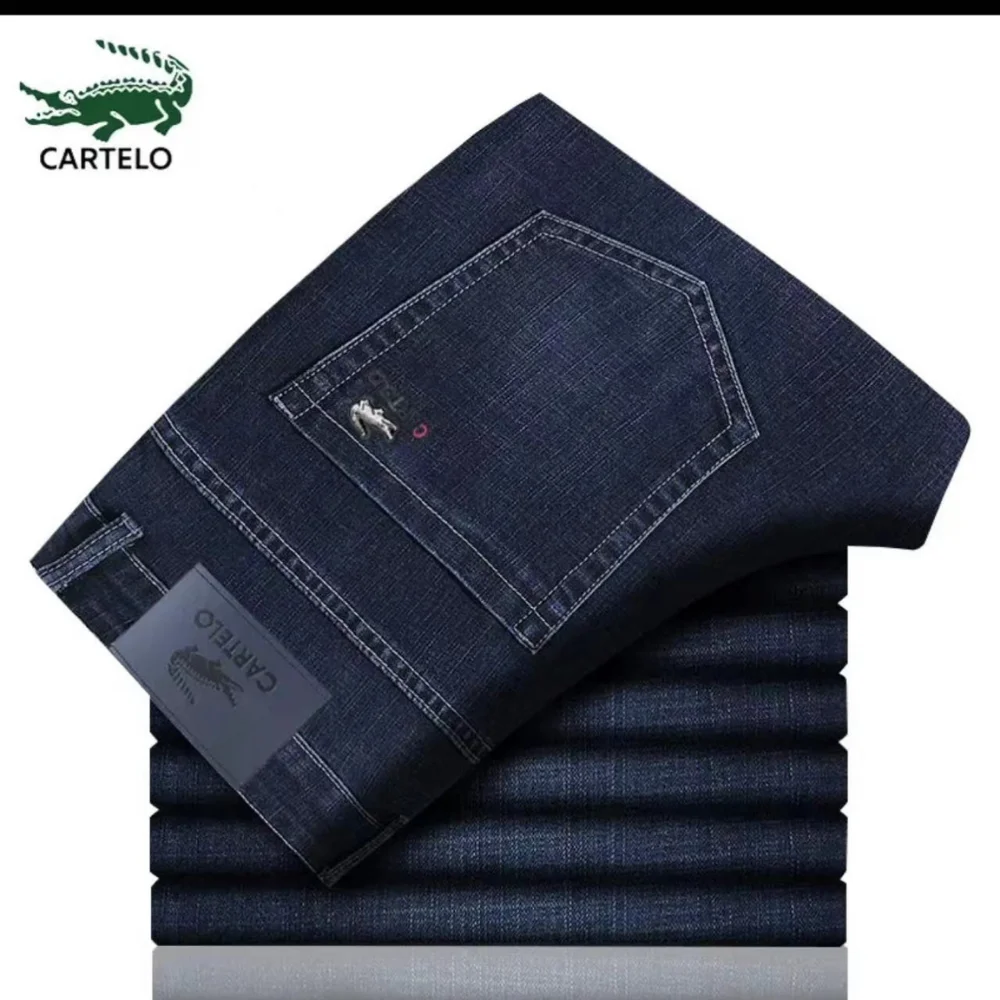 CARTELO Jeans Men Business Casual Black Slim Pencil Pants Male Fashion Skinny Pants Street Hip Hop Party Denim Clothing Men