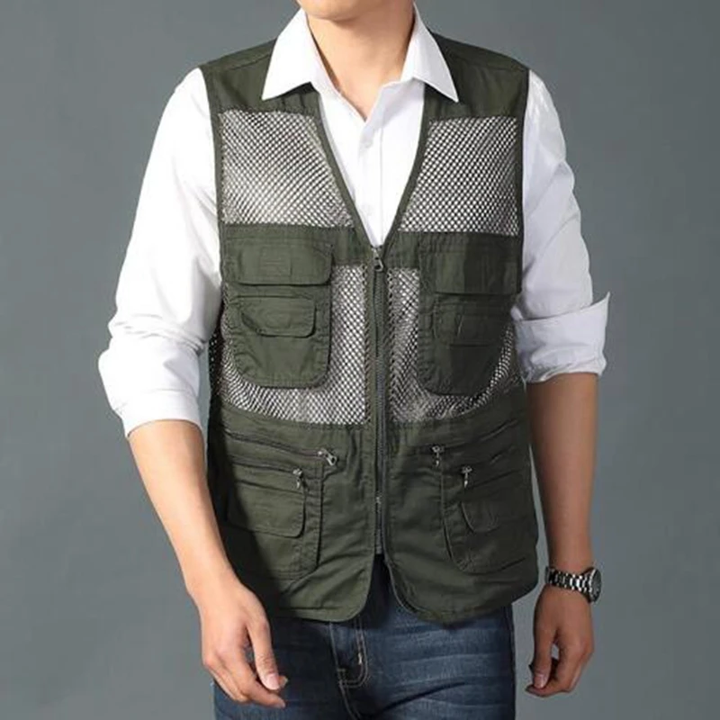 

Men's Photographer Vest Multi-Pockets Cheap Vests Out-door Shooting Hunt Waistcoat Vest Walking Travel Vest plus size S-4XL