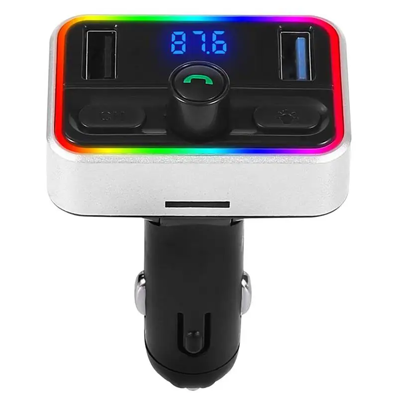 

PIXLINKQuick Charge Car FM Transmitter RGB Blue tooth 5.0 Handsfree Car Kit