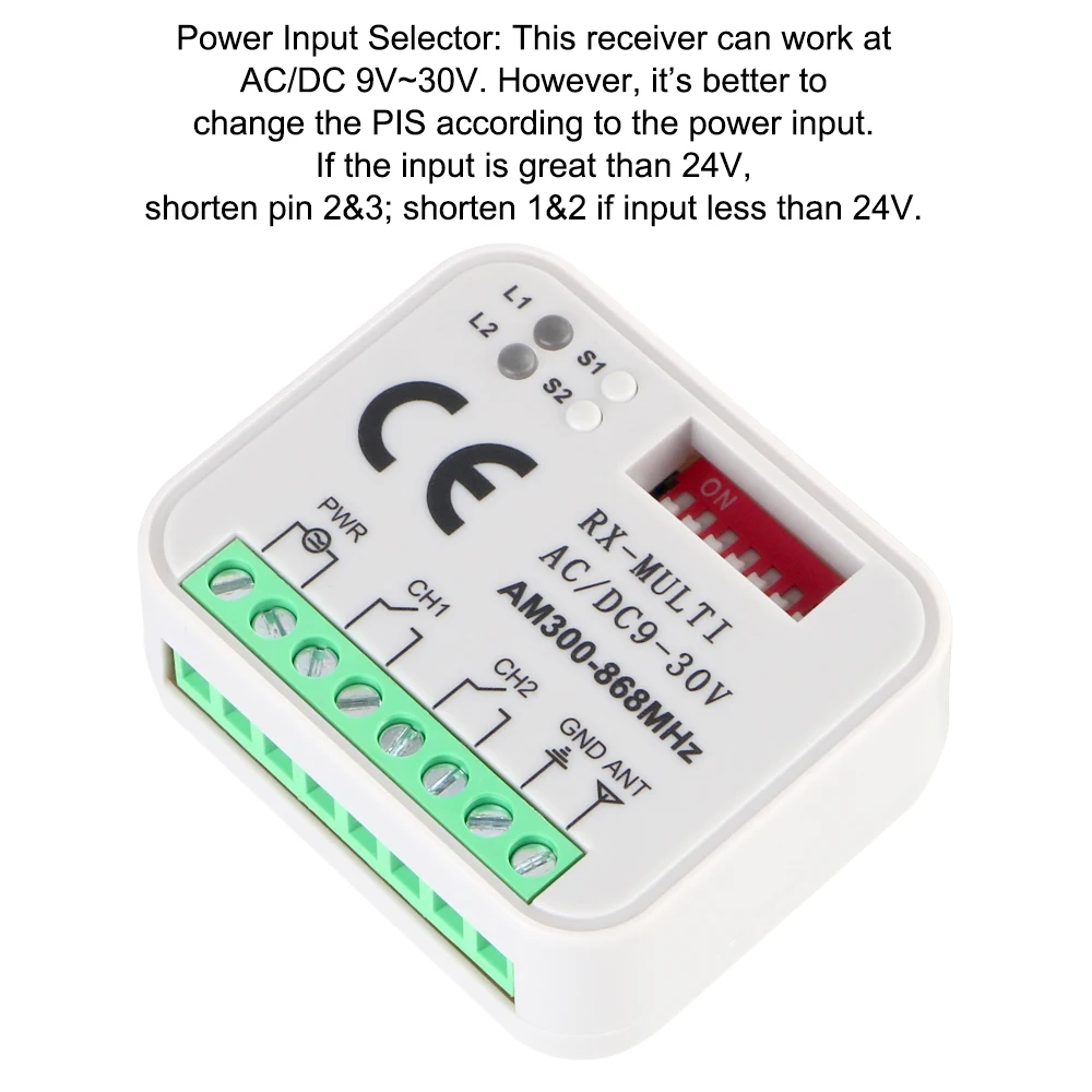 RX Multi 300-900 МГц приемник гаражных ворот AC/DC 9-30 В модуль дистанционного управления