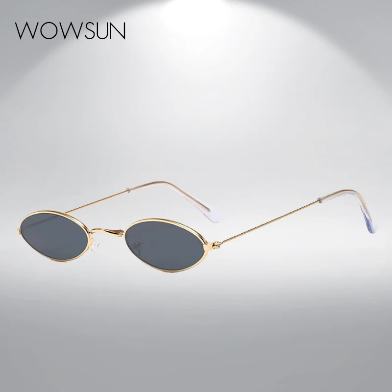 

WOWSUN Small Oval Sunglasses For Women Female Sunglasses Retro Style Brand With Metal Frame WO-041