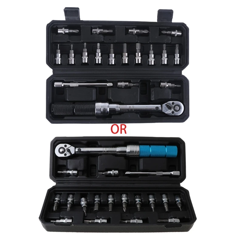 

18pcs/set Bicycle Repair Tools Adjustable Ratchet Torque Wrench Bit High Precision Spanner 2-15nm 2-20nm Drop Shipping