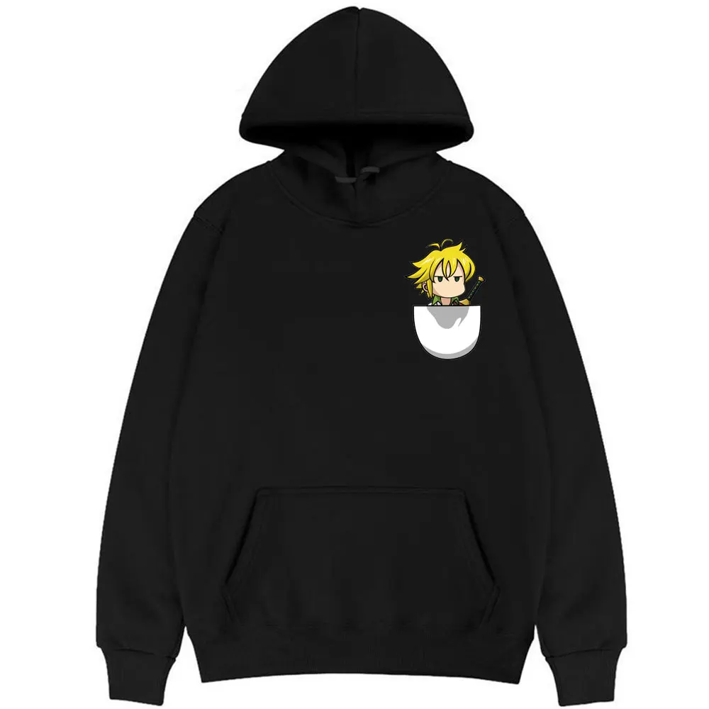 

Anime Seven Deadly Sins Meliodas Pocket Chest Mark Print Hoodie Men Women Fashion Harajuku Sweatshirt Man Oversized Streetwear