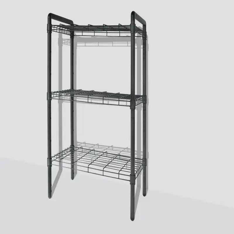 

3-Tier Wire Shelving Storage Rack Black squat rack gym equipment