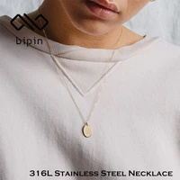 bipin 1218mm stainless steel pendant gold necklace women fashion jewelry gift wholesale 2022