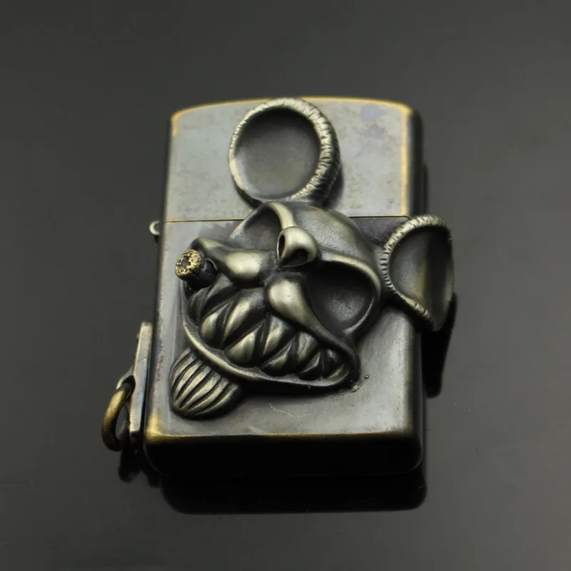 

Креативная винтажная керосиновая зажигалка с медной мышью, Уличная Повседневная Зажигалка для сигарет, Портативные Инструменты для самооб...