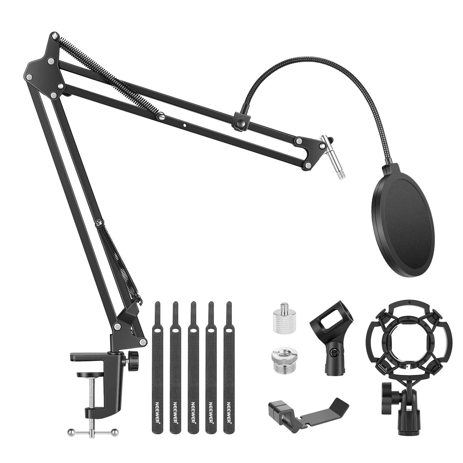 

Neewer NW-35 Pro Microphone Stand,Mic Suspension Boom Scissor Arm Stand and Shock Mount/Pop Filter For Blue Yeti Snowball Yeti X
