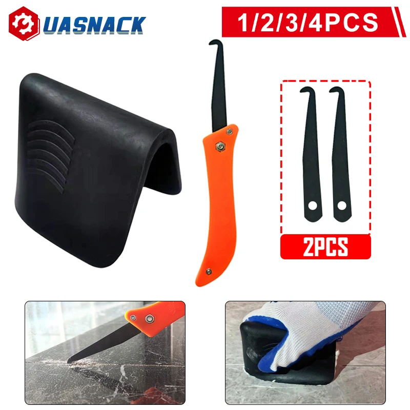 

Caulking Finisher Tool Tile Gap Repair Edge Sealant Smooth Scraper Caulk with Hook Knife Accessories Joint Notcher Cleaning Home