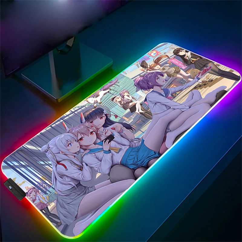 

Backlit Mat Pc Accessories Mouse Pads Desk Protector Gaming Computer Table Laptop Gamer Carpet Mause Pad Anime Mousepad Deskpad