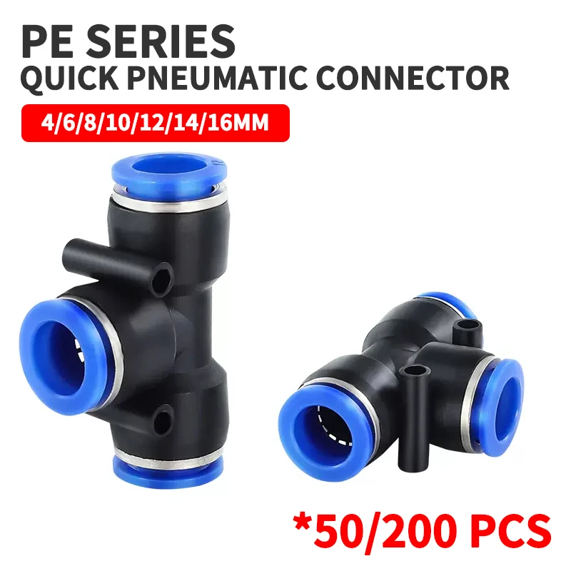 Пневматические соединители PE 4/6/8/10 12 мм пневматический Фиттинг быстрое