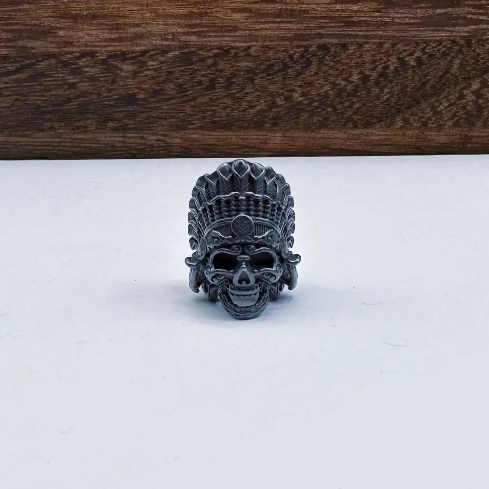 

Африканский Племенной вождец, латунный подвесной каркас для повседневного использования, медный ручной стиль, искусственный череп, Необычные инструменты для повседневного использования на открытом воздухе