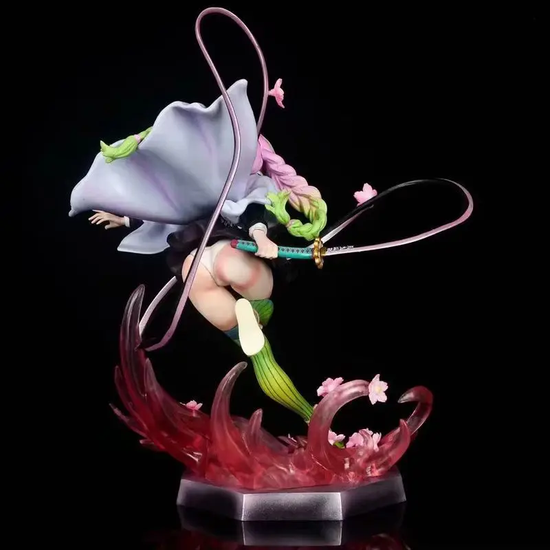 Фото Горячая 22 см Demon Slayer Kanroji Mitsuri аниме фигурка девушки модель Gk статуя коллекция для мальчиков украшение для рабочего стола орнамент игрушки подарки №4