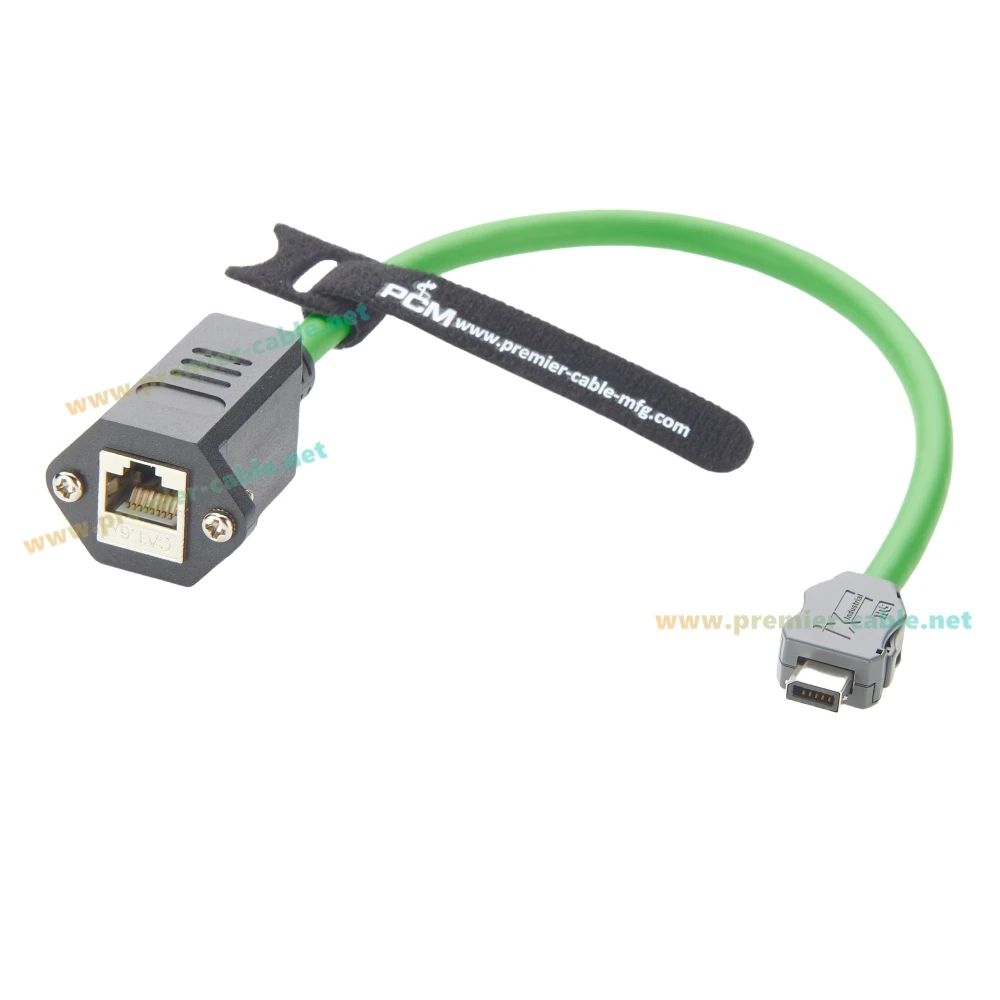 IX40G-B-10S-CV(7.0) IX B-разъем на RJ45 (гнездо), кабель с винтовым креплением на панель, модульный разъем RJ45, промышленный кабель Ethernet Cat6A для камер (art.: 3920d98da00c2) - 3920d98da00c2