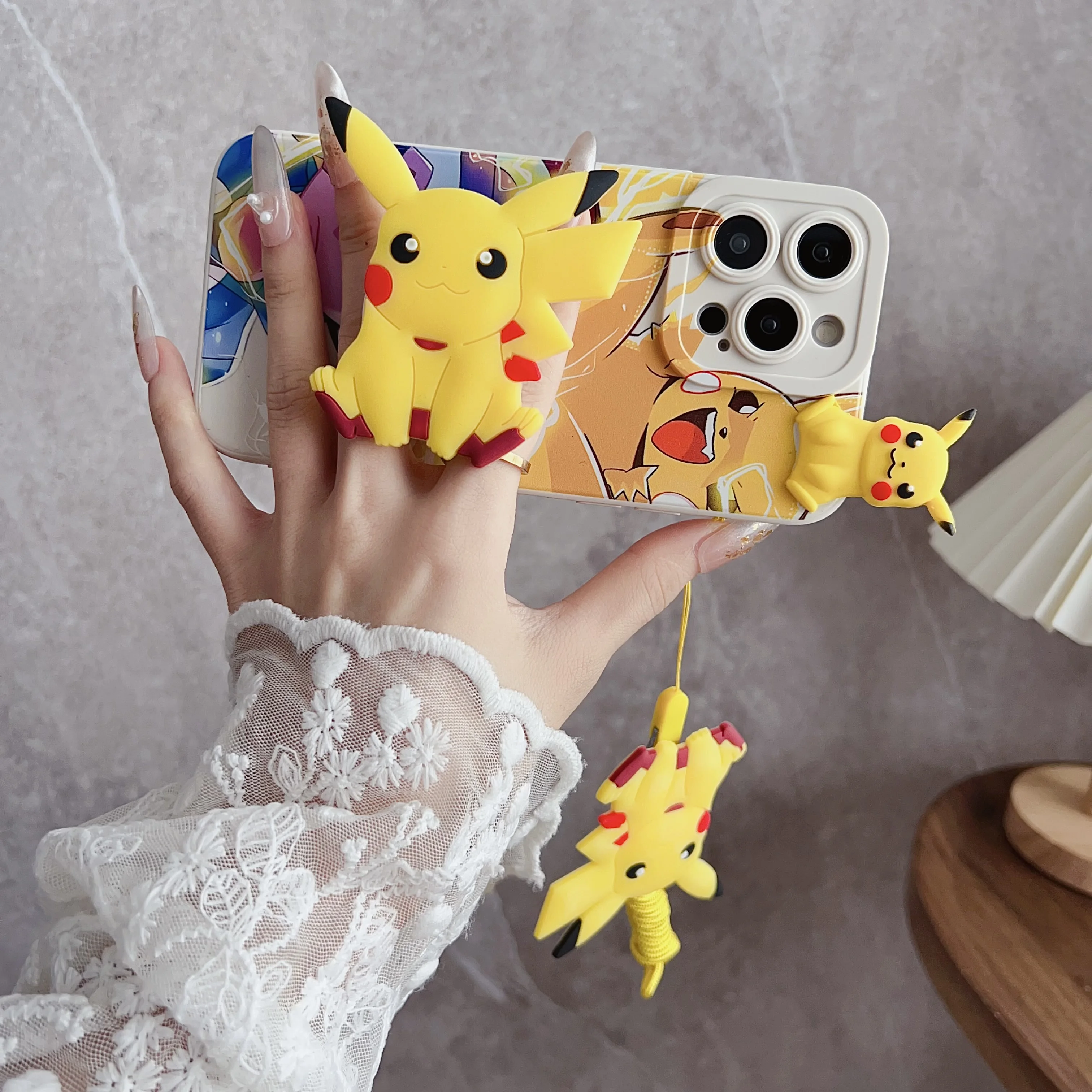 Для Samsung Galaxy Note 8 9 10 20 Ultra Plus lite A 01 30 50 70 милый чехол Пика с держателем веревки