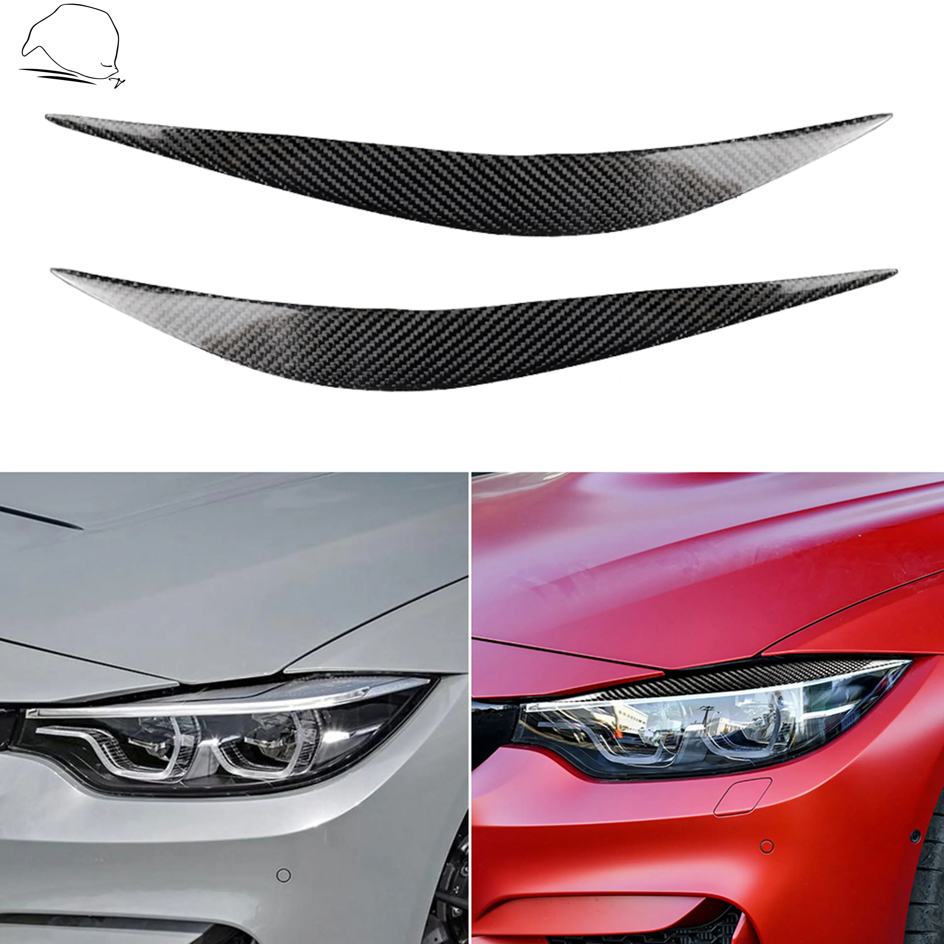 

For BMW F32 F33 F36 4 Series 2012-2017 F80 M3 F82 F83 M4 2014-2016 Headlight Eyebrow Cover Sticker Eyelid Trim Car styling