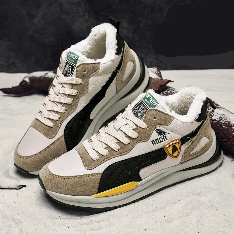 

Зимняя Теплая мужская обувь, модная новинка, мужская спортивная обувь, повседневная обувь из хлопка, непромокаемые дышащие кроссовки для бе...