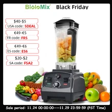 BioloMix 3HP 2200W Heavy Duty Commercial Grade Timer Blender Mixer Juicer Fruit Food Processor Ice Smoothies BPA Free 2L Jar