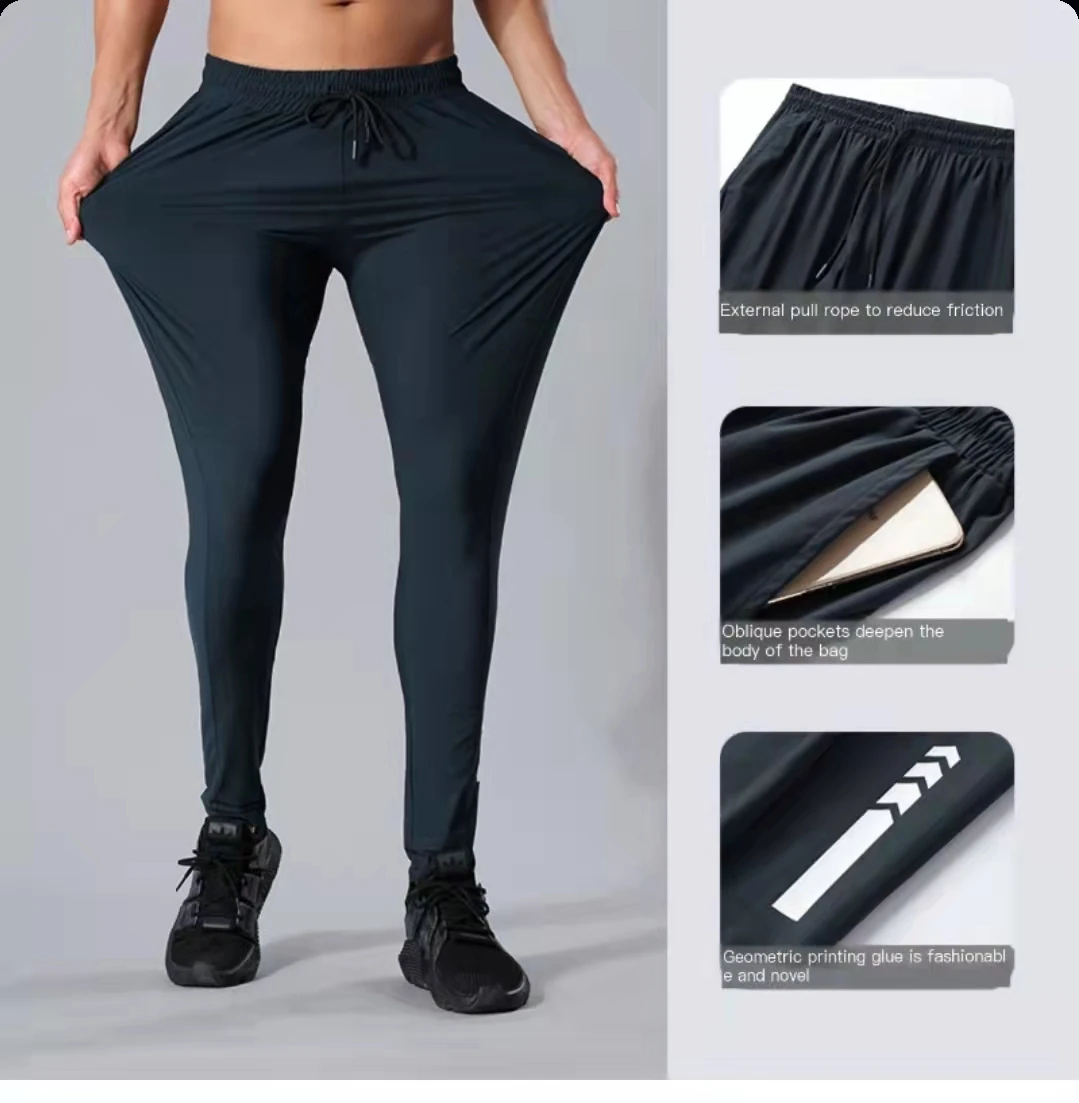 

Men's Quick Dry Sports Top Lulu Comfort Pants Elastic Casual Pants Breathe Lightweight Hiking Running Active Jogger Pants