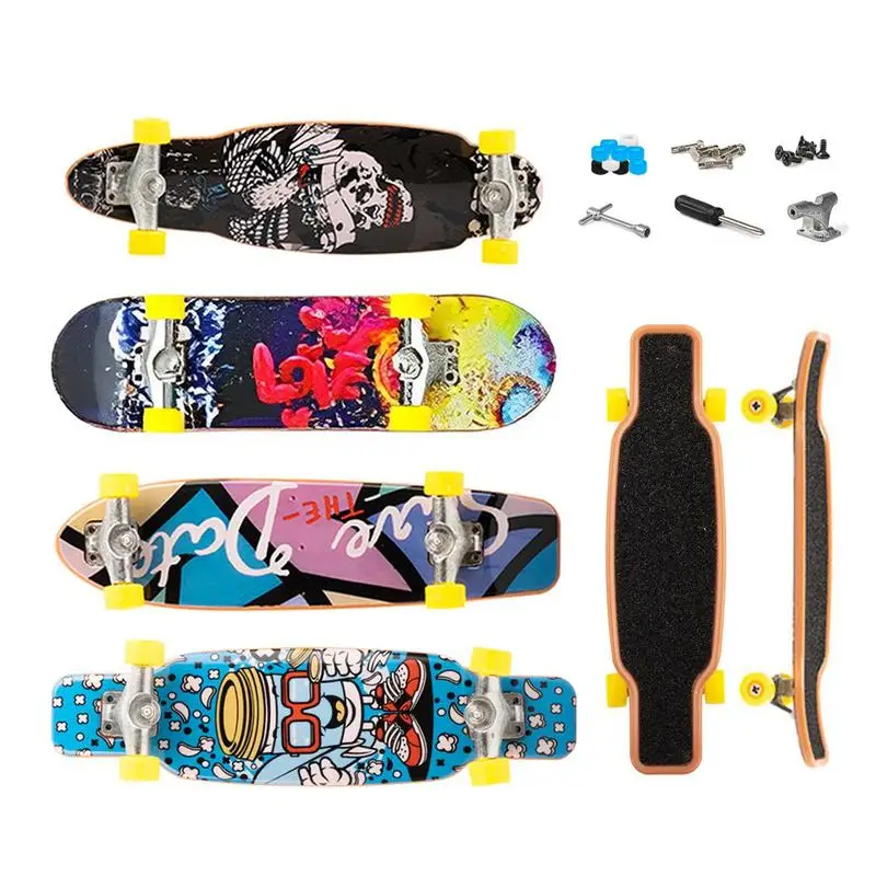 

Finger Skateboards For Kids Hand Skateboard DIY Kit With Tools Bearing Wheels Replacement 4pcs Skate Boarding Toy Party Favors