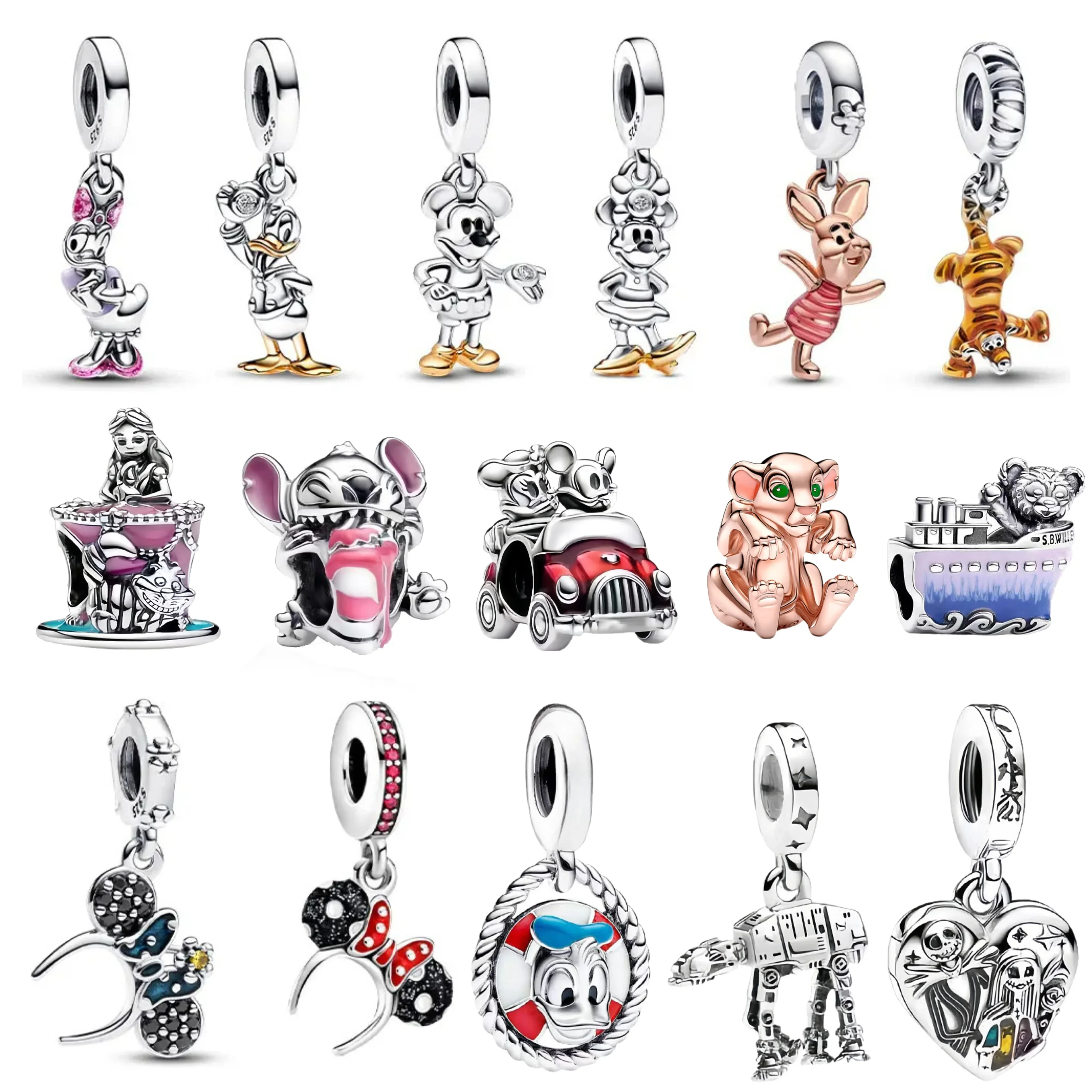 Бусина с Микки и бантом Диснея стерлинговое серебро 925 пробы розовый шарм