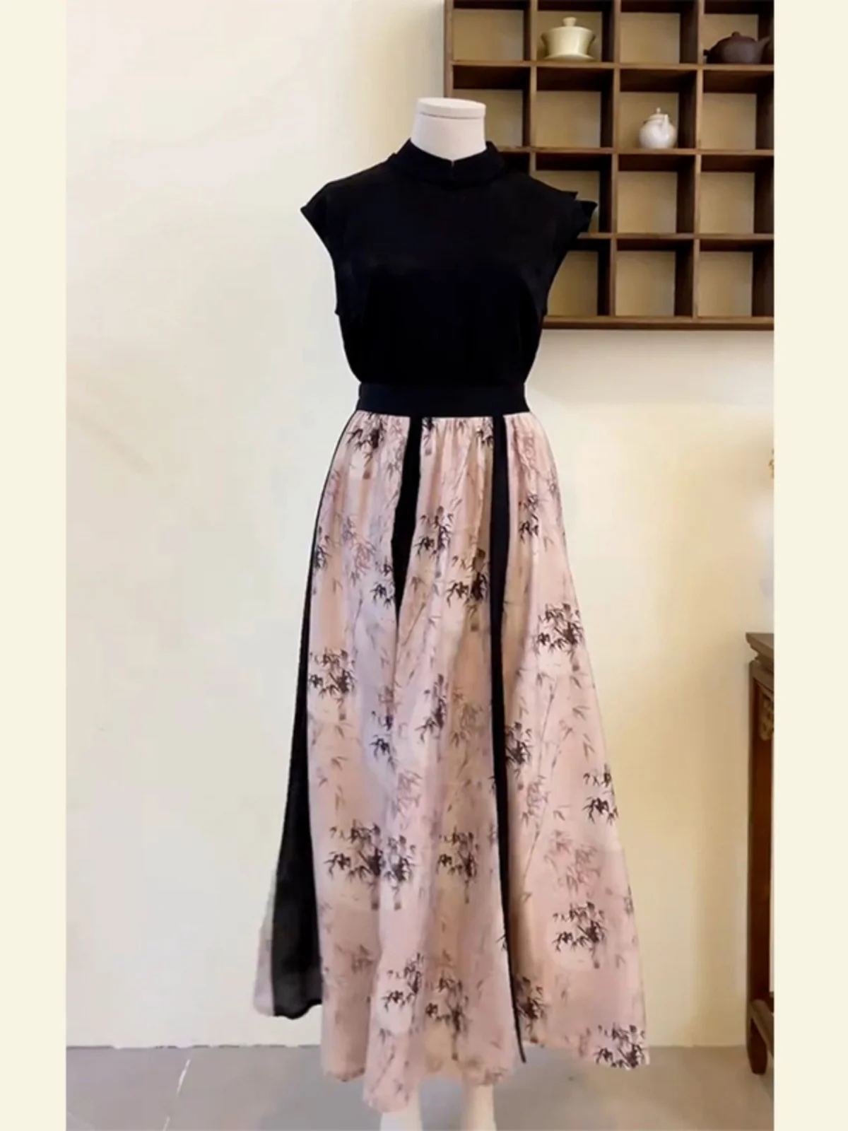 New Chinese style Chinese style Zen style women's clothing, super immortal long skirt, unique and unique, light luxury, high-end