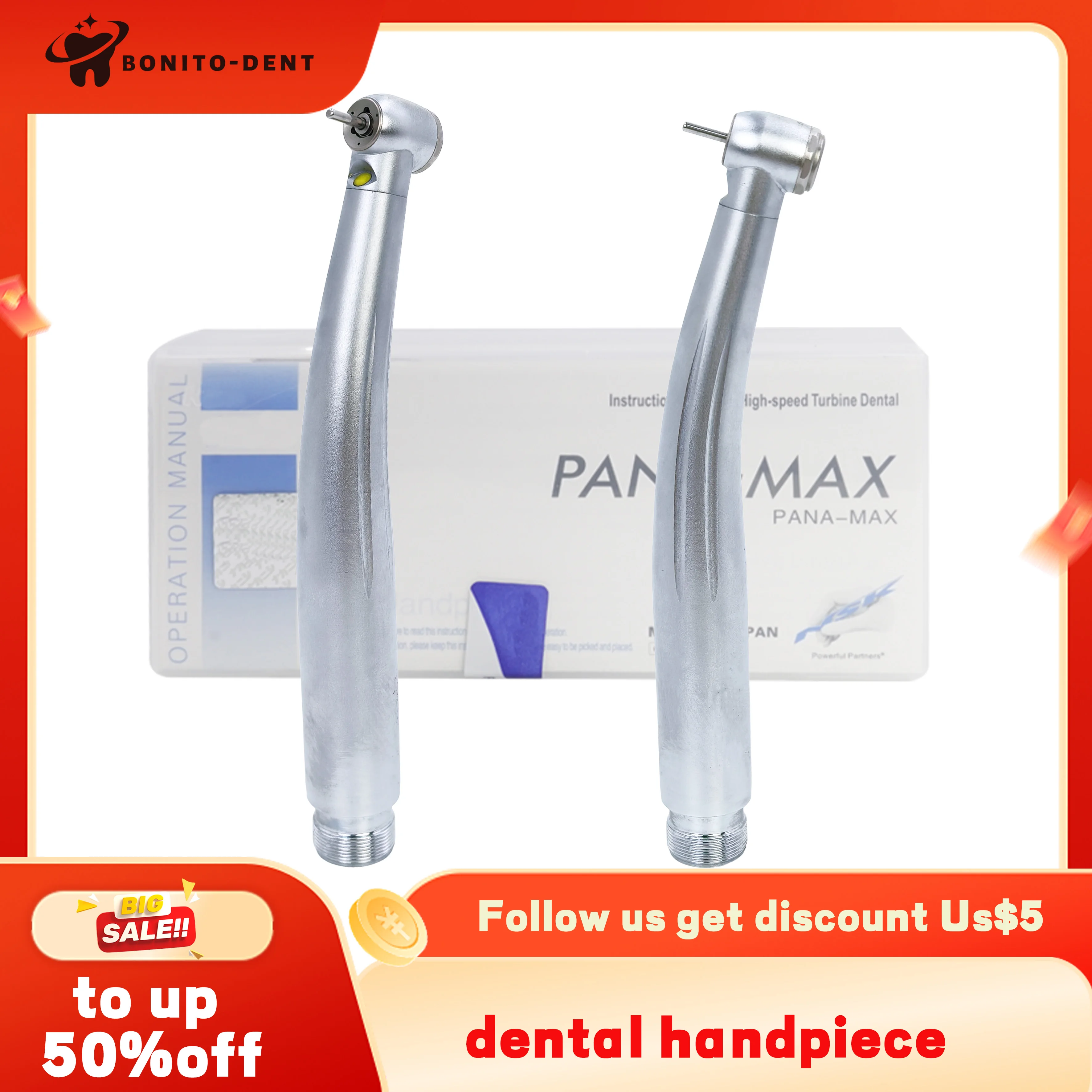 Стоматологический наконечник PANA-MAX высокоскоростной с 3 распылениями воды