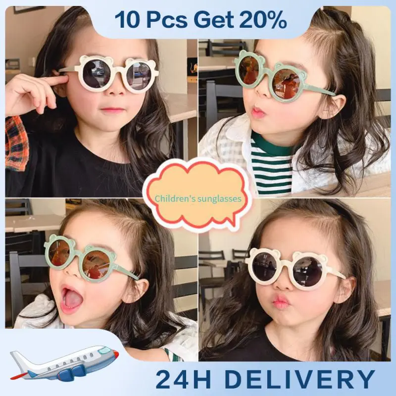 

Kids Sunglasses Cartoon Bear Shape Children Sun Glasses Round Street Beat Eyeglasses Shades Eyewears Eyewear Accessories