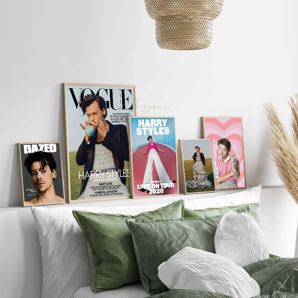 Знаменитая поп-певица H-Harris_Styles белая бумага плакат HD качество настенная живопись