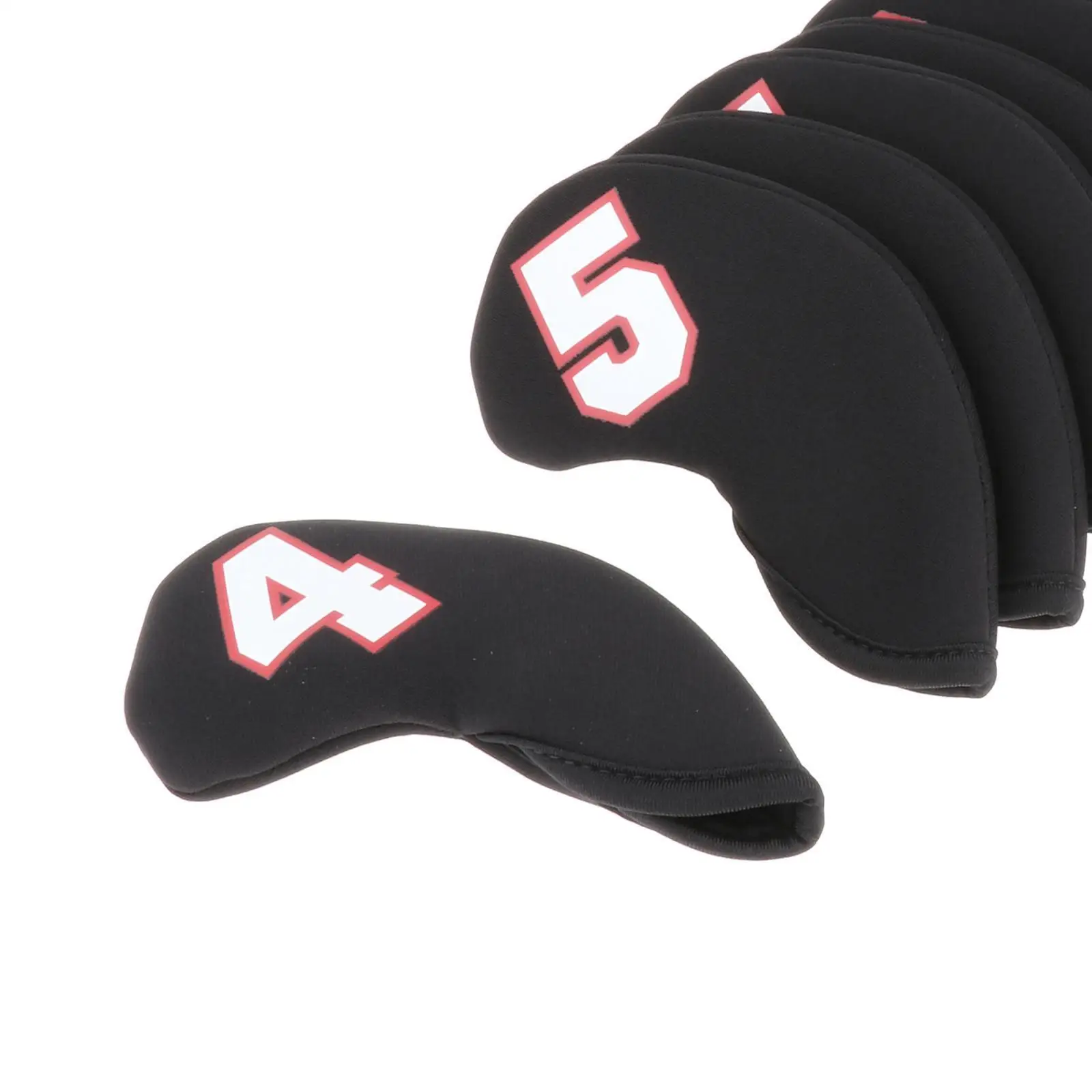 

10Pcs Golf Iron Headcover Waterproof Head Cover Golfer Protection 4-9 A X Black Red