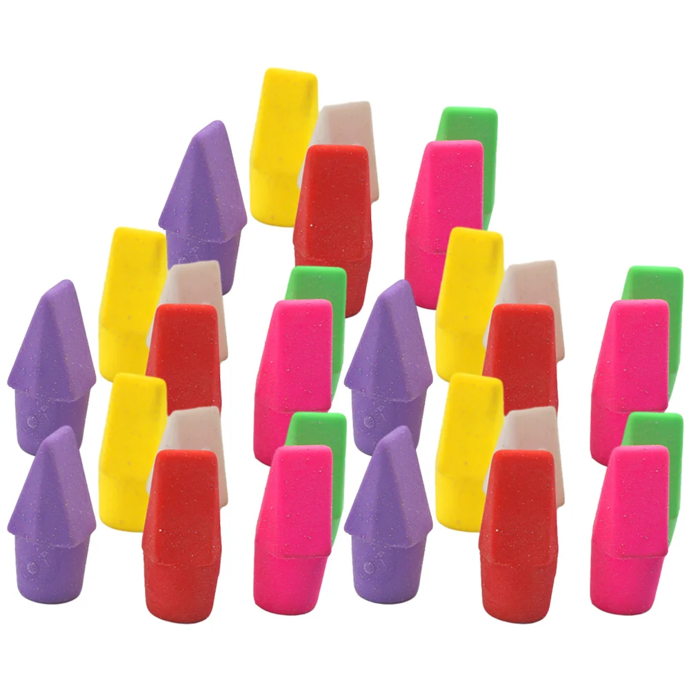 

30 Pcs Tops Erasers Cap Mini Coloured Pencils Decorative Caps Protective Covers Delicate