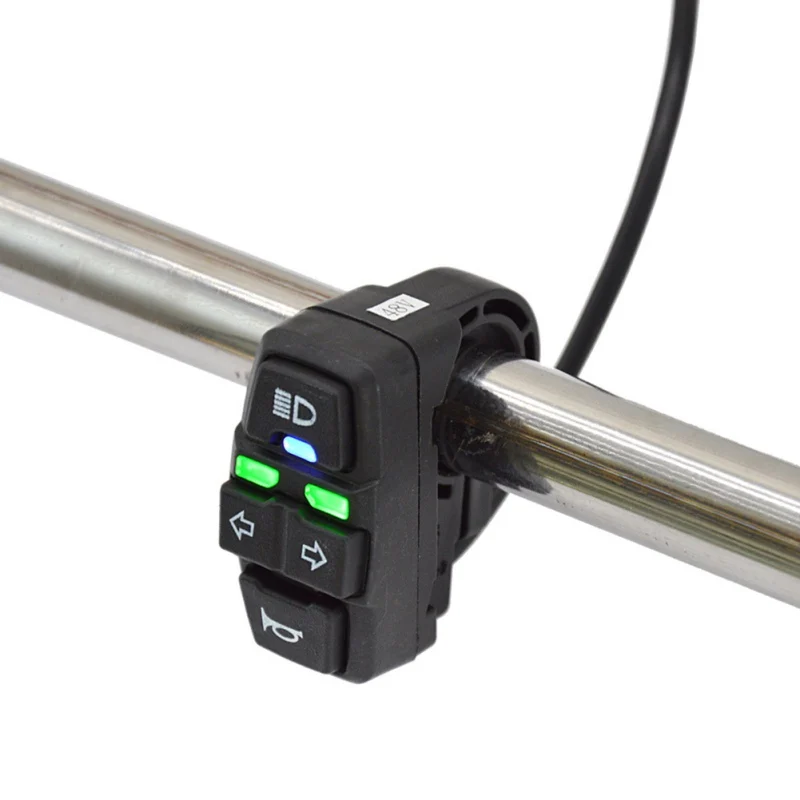 

Electric Vehicle Mountain Bike Switch Horn Headlight Turn Signal for Electric Scooters Three-In-One Switch Black