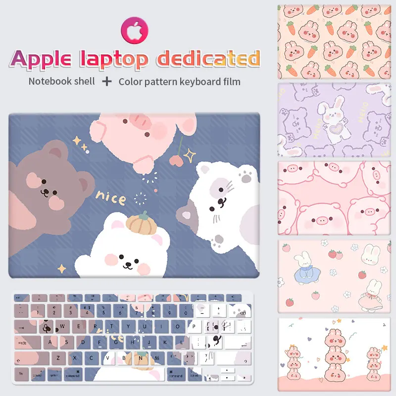 DIY Cartoon Laptop Sleeve Macbook Case M1 A2337 A2338 Hard Shell Cute Case Silicone Keyboard Cover For Macbook Pro13 16 A2141