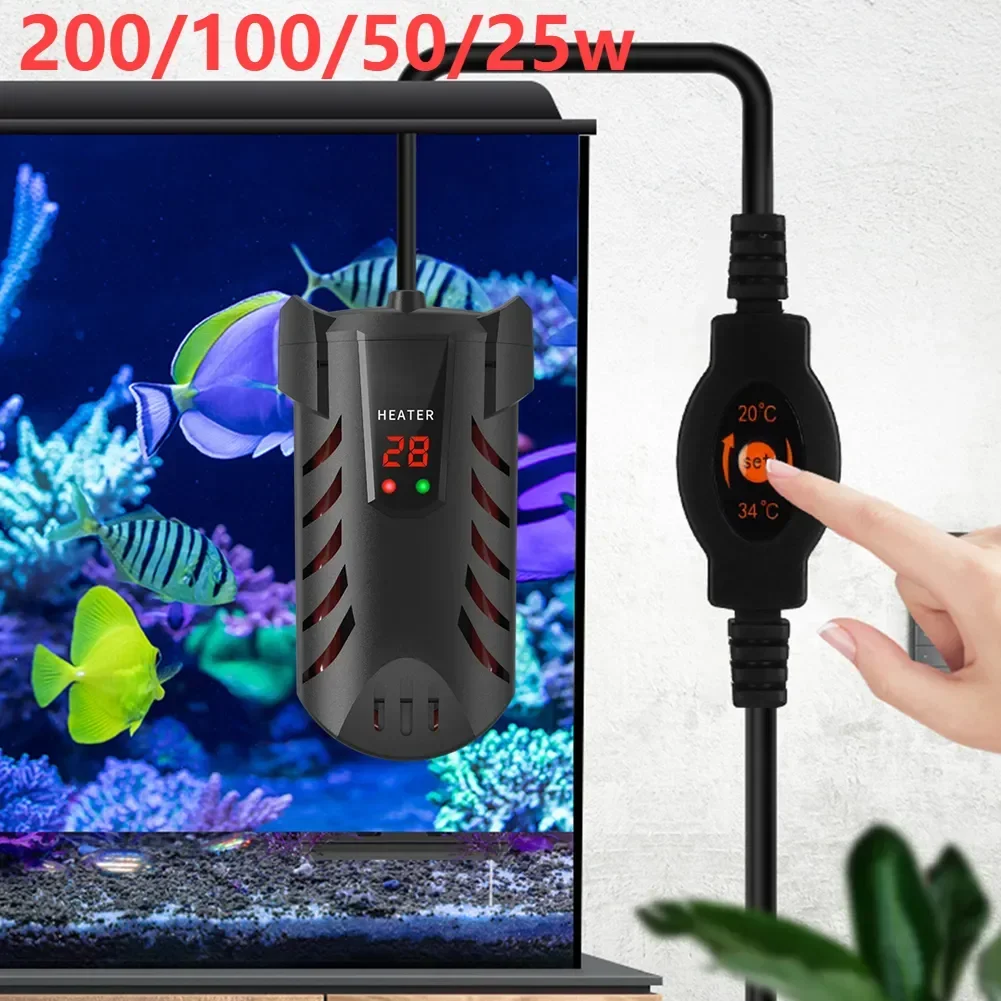 

Pet Suction Fish Submersible Thermostat With Supplies Rod Tank Display Digital Aquarium Aqua Heating Aquatic Cup
